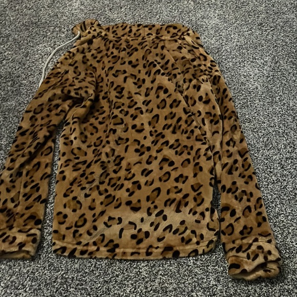Luukse Soft Leopard Print Hoodie Comfy Sweatshirt Jacket with Hood Animal - Picture 3 of 3